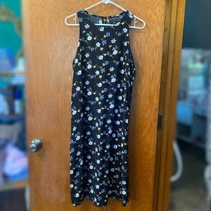 Black Floral Midi Summer Dress